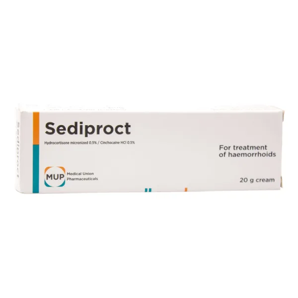Sediproct with Hydrocortisone Micronized & Cinchocaine Hydrochloride Treatment كريم for Haemorrhoids