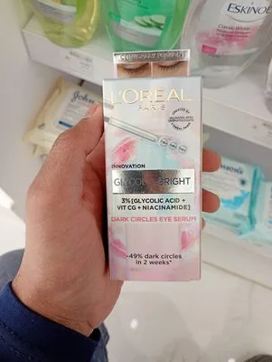 لتر'Oreal Glycolic-Bright Anti-Dark Circles Eye سيروم with Glycolic Acid فيتامين CG & Niacinamide - fragrance free