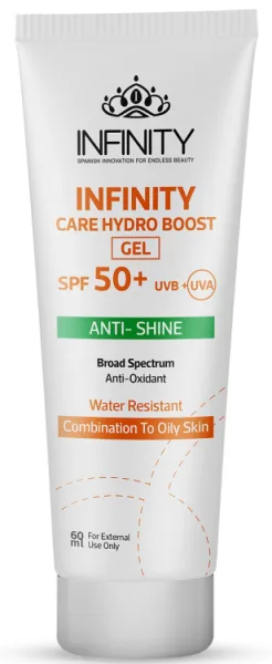 Infinity Water-Resistant Anti-Shine & Protecting Hydro Boost واقي شمس for Combination to Oily Skin SPF50+ (1+1 Free) - parabens free phthalates free fragrance free