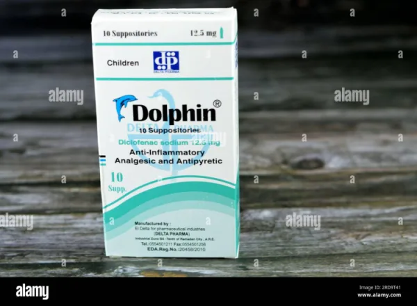 Dolphin 12.5 مجم Diclofenac Sodium Anti-Inflammatory Analgesic & Antipyretic تحاميل للرضع