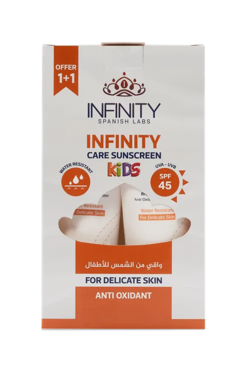 Infinity Kids Water-Resistant واقي شمس with Antioxidant for Delicate Skin SPF45 (1+1 Free)