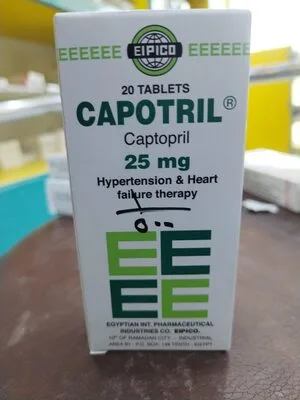 Capotril 25 مجم Captopril for Hypertension & Heart Failure Therapy
