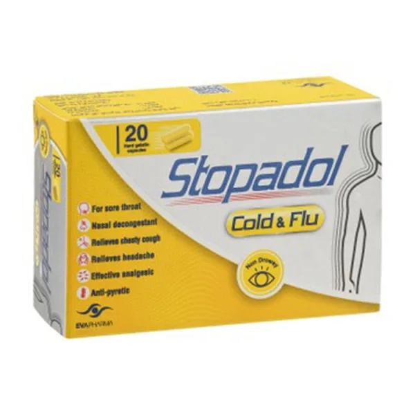 Stopadol 500 مجم Paracetamol Non-Drowsy Analgesic & Anti-Pyretic for للبرد والإنفلونزا