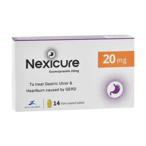 Nexicure 20 مجم Esomeprazole Gastric Ulcer & Heartburn Treatment