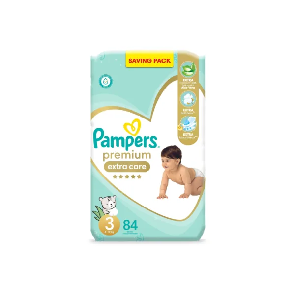 بامبرز Premium إكسترا للعناية حفاضات with Aloe Vera لوشن Size 3 (6-10kg)