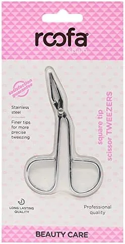 Roofa Stainless Steel Square Tip Tweezers